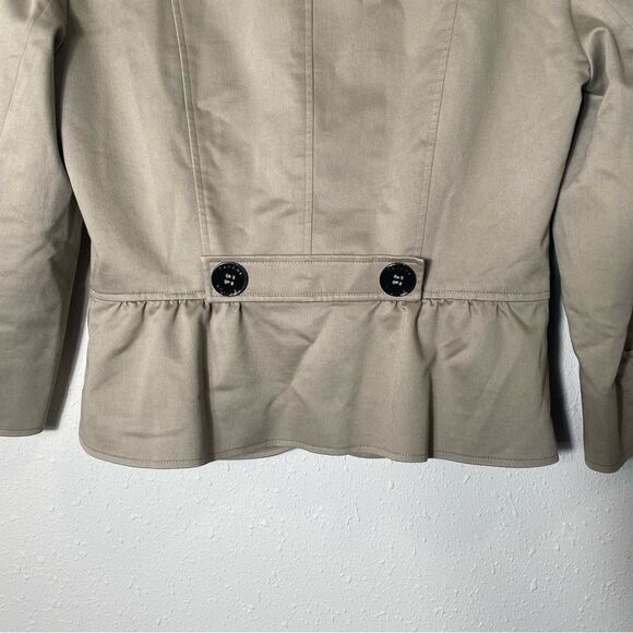 Tahari Arthur S. Levine Beige Peplum Career Blazer Coat Women's Size 6 - Picture 9 of 16